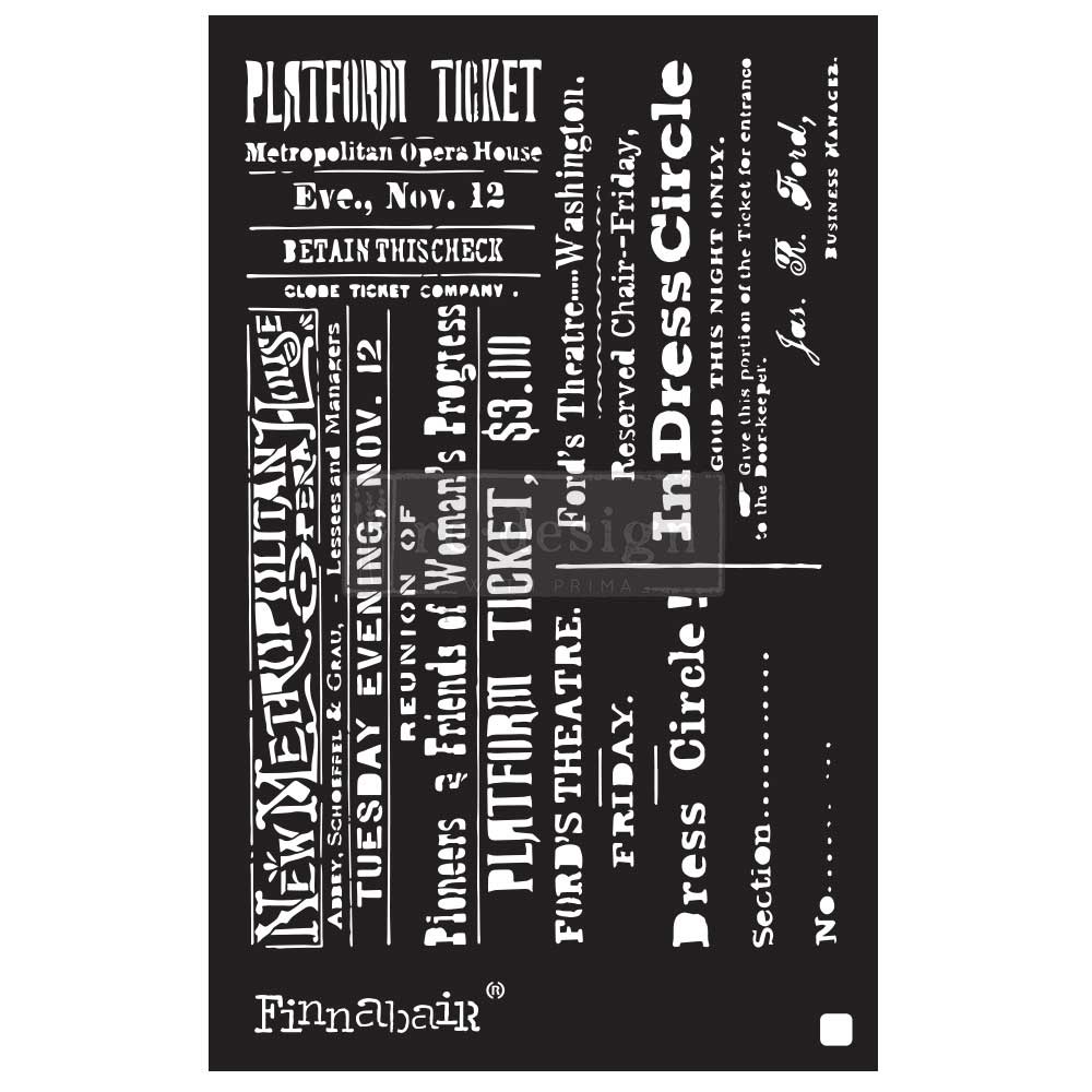 Finnabair Stencil – Theater Night – 1 piece, 6″x9″ – Laser cut on premium quality Mylar 16 ml (.40mm) PET material