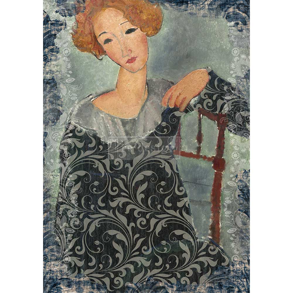 A1 Rice Paper – Whimsical Lady – 1 sheet, A1 size
