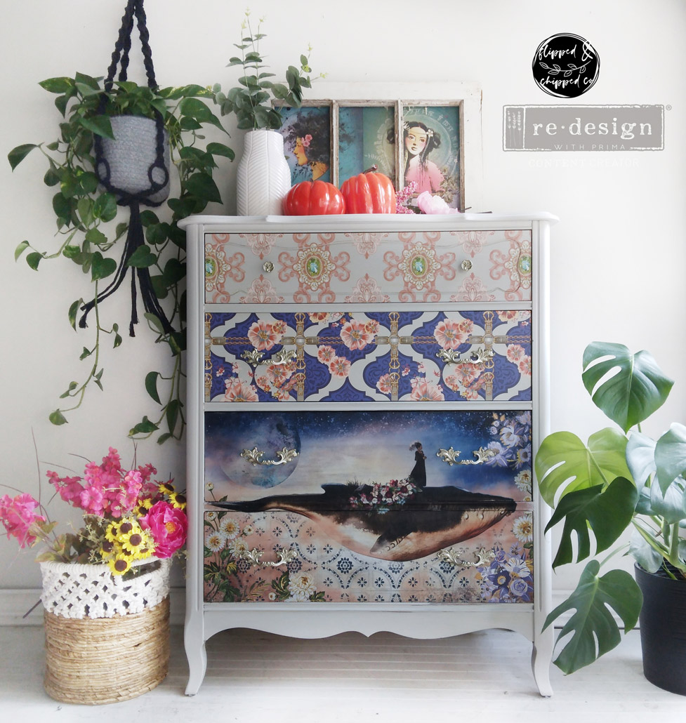 Decor Transfers® – Cece Fashion & Florals – total sheet size 24″x35″, cut into 2 sheets