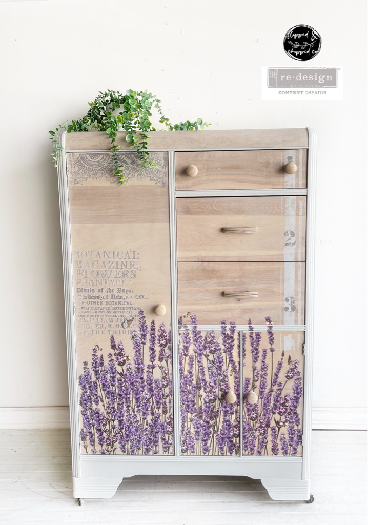 Decor Transfers® – Champs De Lavende – total sheet size 24″x35″, cut into 3 sheets