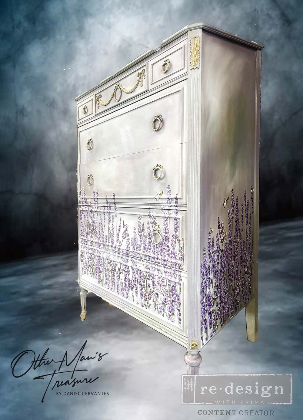 Decor Transfers® – Champs De Lavende – total sheet size 24″x35″, cut into 3 sheets