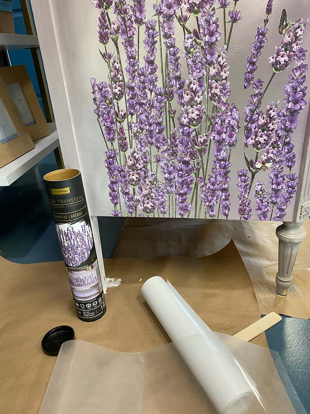 Decor Transfers® – Champs De Lavende – total sheet size 24″x35″, cut into 3 sheets