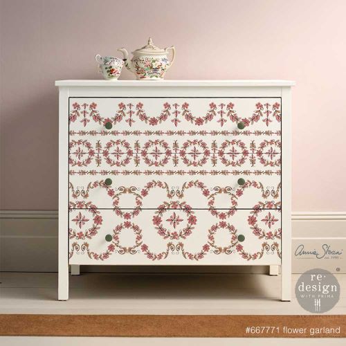 Decor Transfers® Annie Sloan – flower garland – total sheet size 24″x35″, cut into 2 sheets