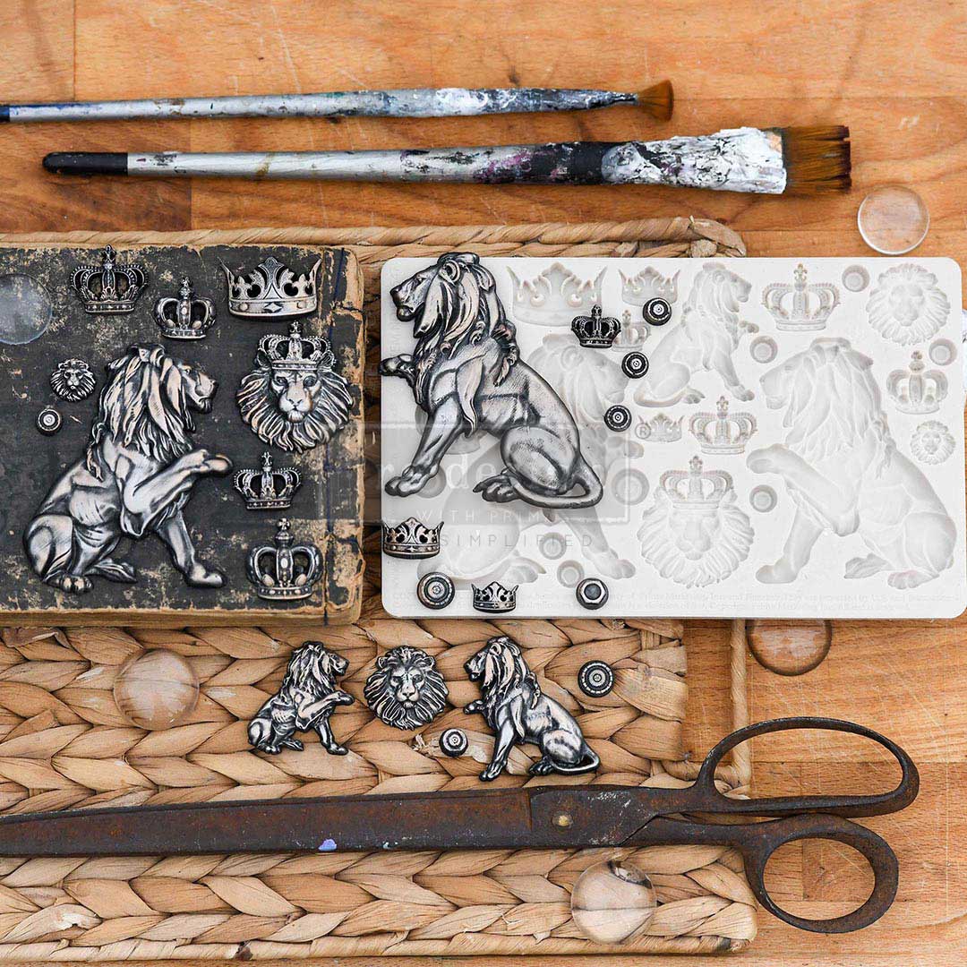 Finnabair Moulds – Regal Lions – 1 pc, 5″x8″x8mm Copyright #VAu001506961