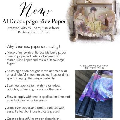 Redesign A1 Decoupage Rice Paper (Mulberry Tissue Paper) – Dancer 23.4″X33.1″