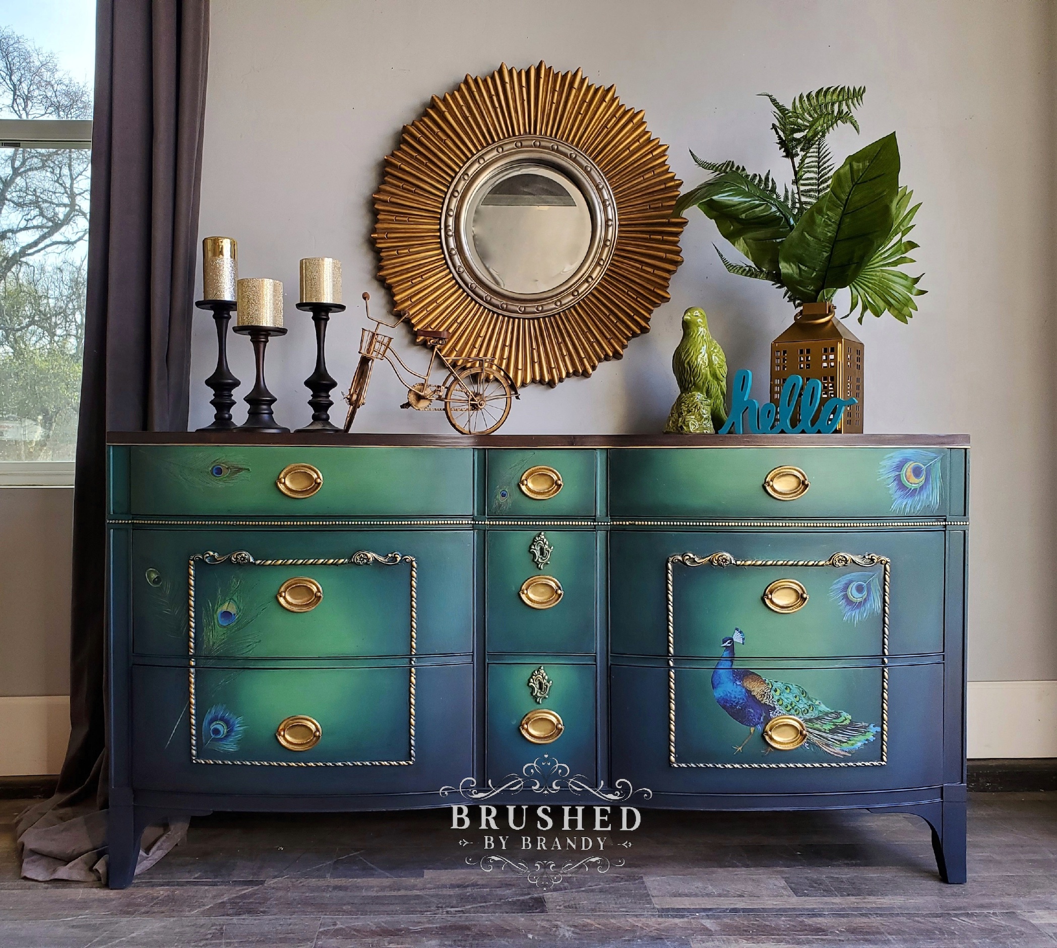 Redesign Decor Transfers® – Peacock Dreams design size 24″ x 32″