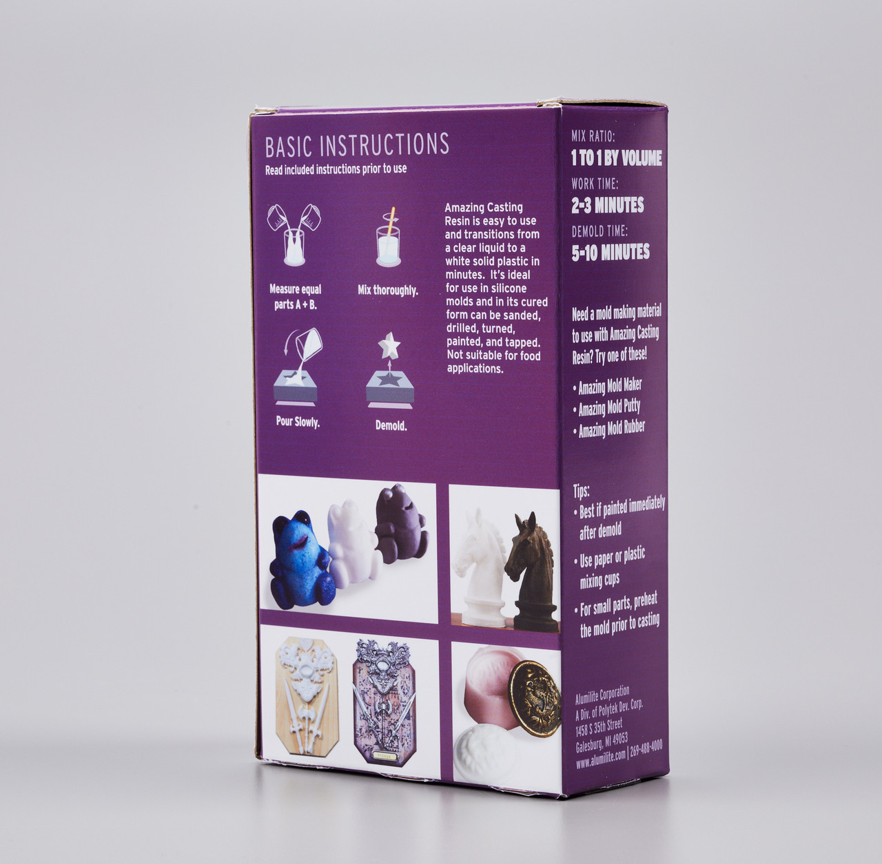 Amazing Casting Resin – Includes Parts A & B; 8 Fl Oz / Total 16 Fl Oz + 2 sticks + 3 cups *NO DISCOUNT