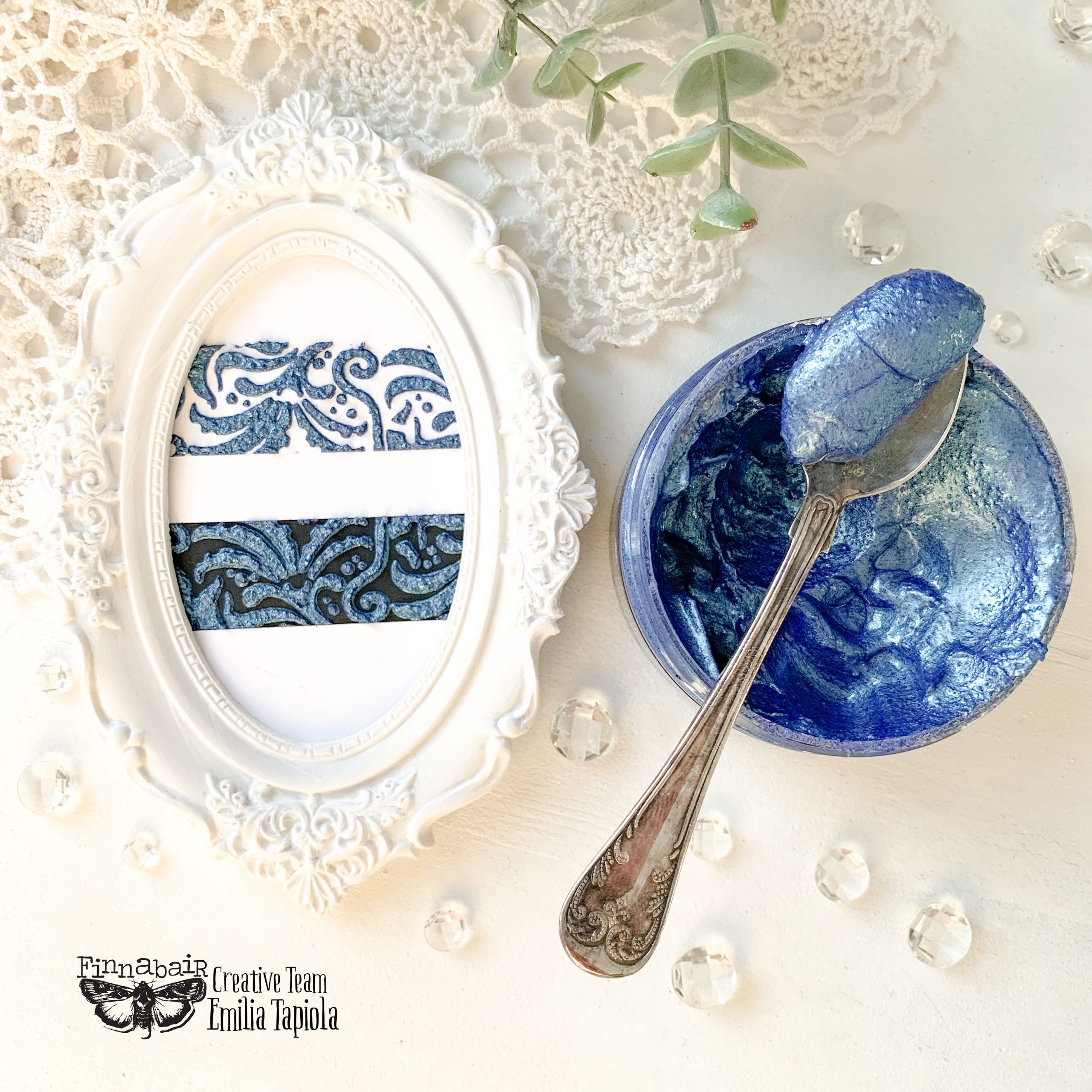 Art Extravagance – Jewel Texture Paste – Blue Opals – 1 jar, 100ml (3.4 fl oz)