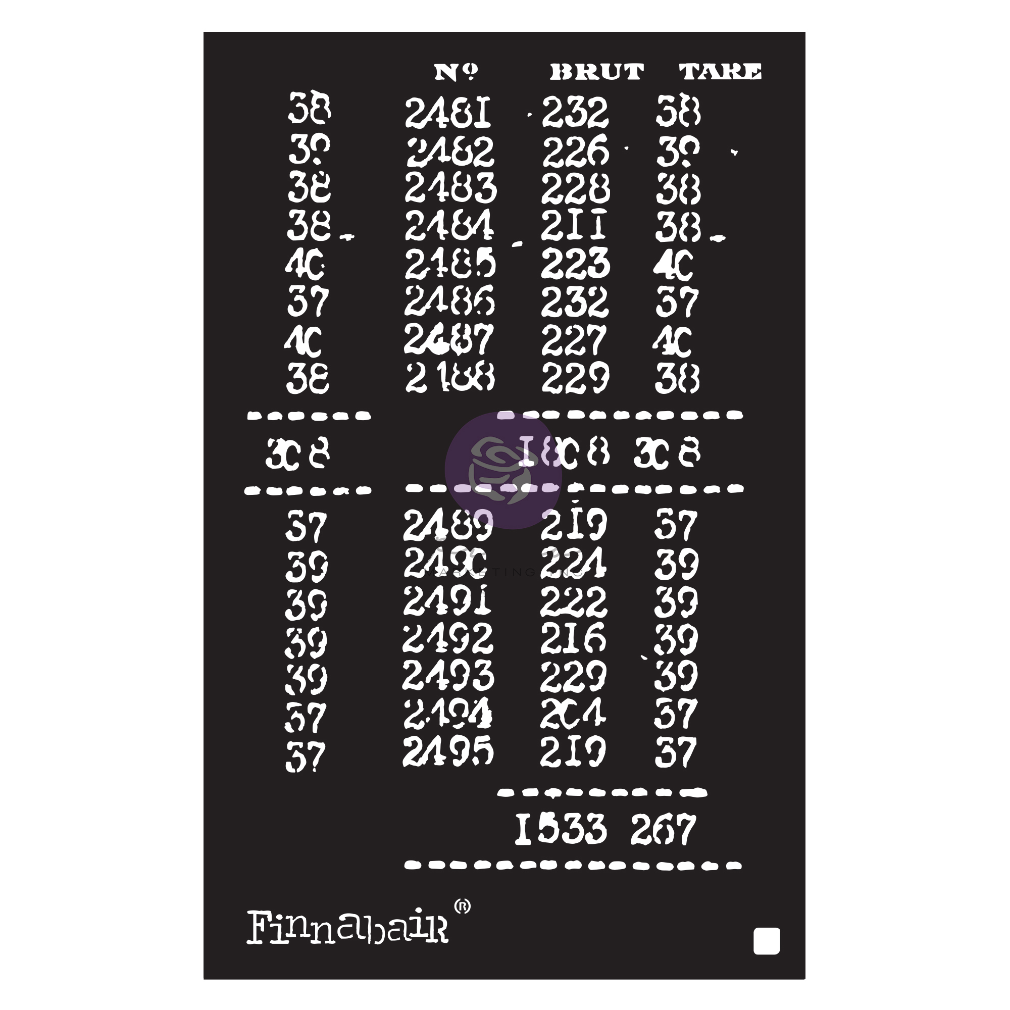 Finnabair Stencil - Book Of Numbers - 1 piece