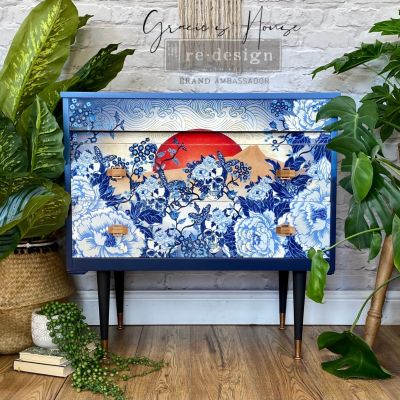 Redesign Decoupage Décor Tissue Paper – CECE Skull Chinoiserie – 1 sheet, 19″x30″