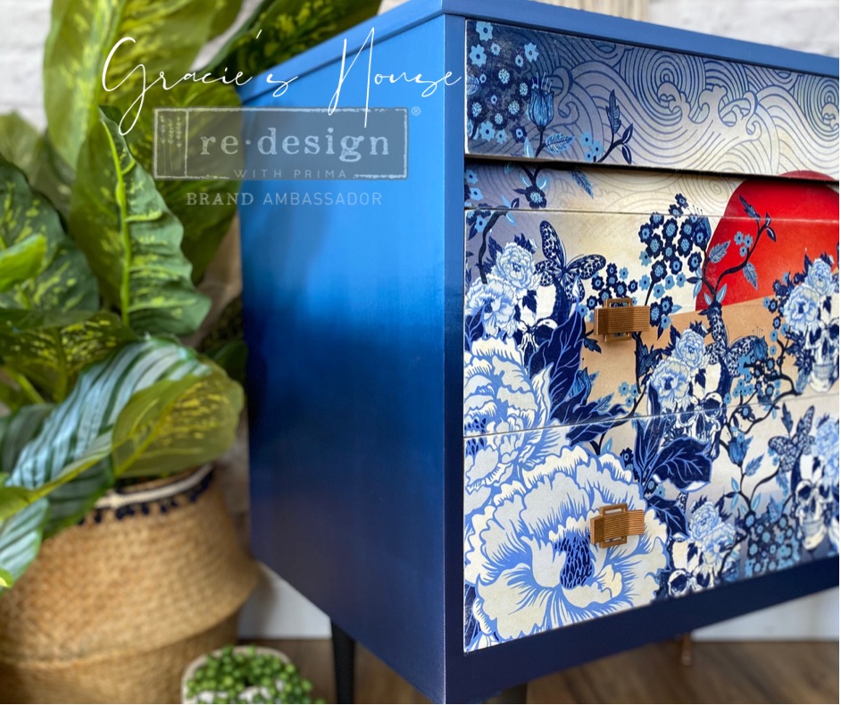 Redesign Decoupage Décor Tissue Paper – CECE Skull Chinoiserie – 1 sheet, 19″x30″