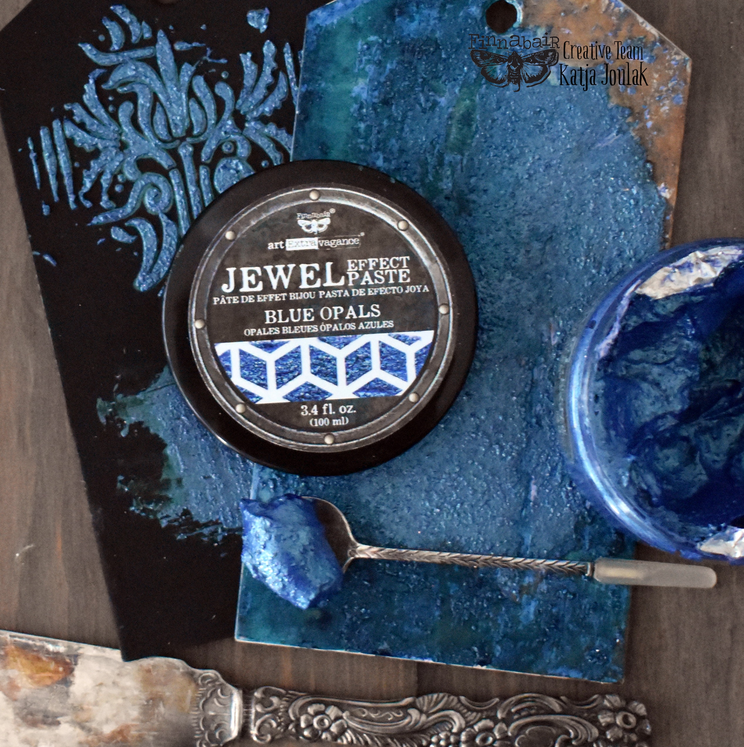 Art Extravagance – Jewel Texture Paste – Blue Opals – 1 jar, 100ml (3.4 fl oz)