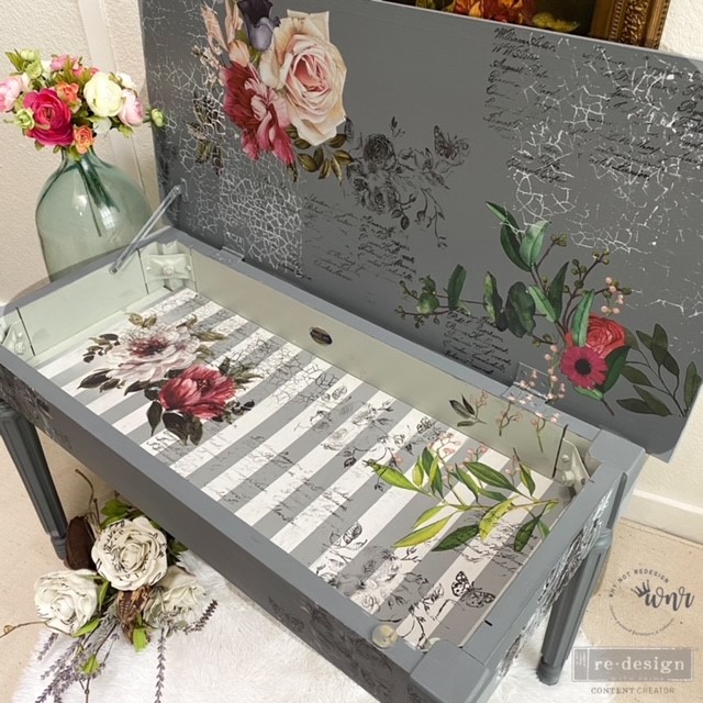 CLEARLY-ALIGNED DÉCOR STAMPS – Floral Script – 12×12 clear cling