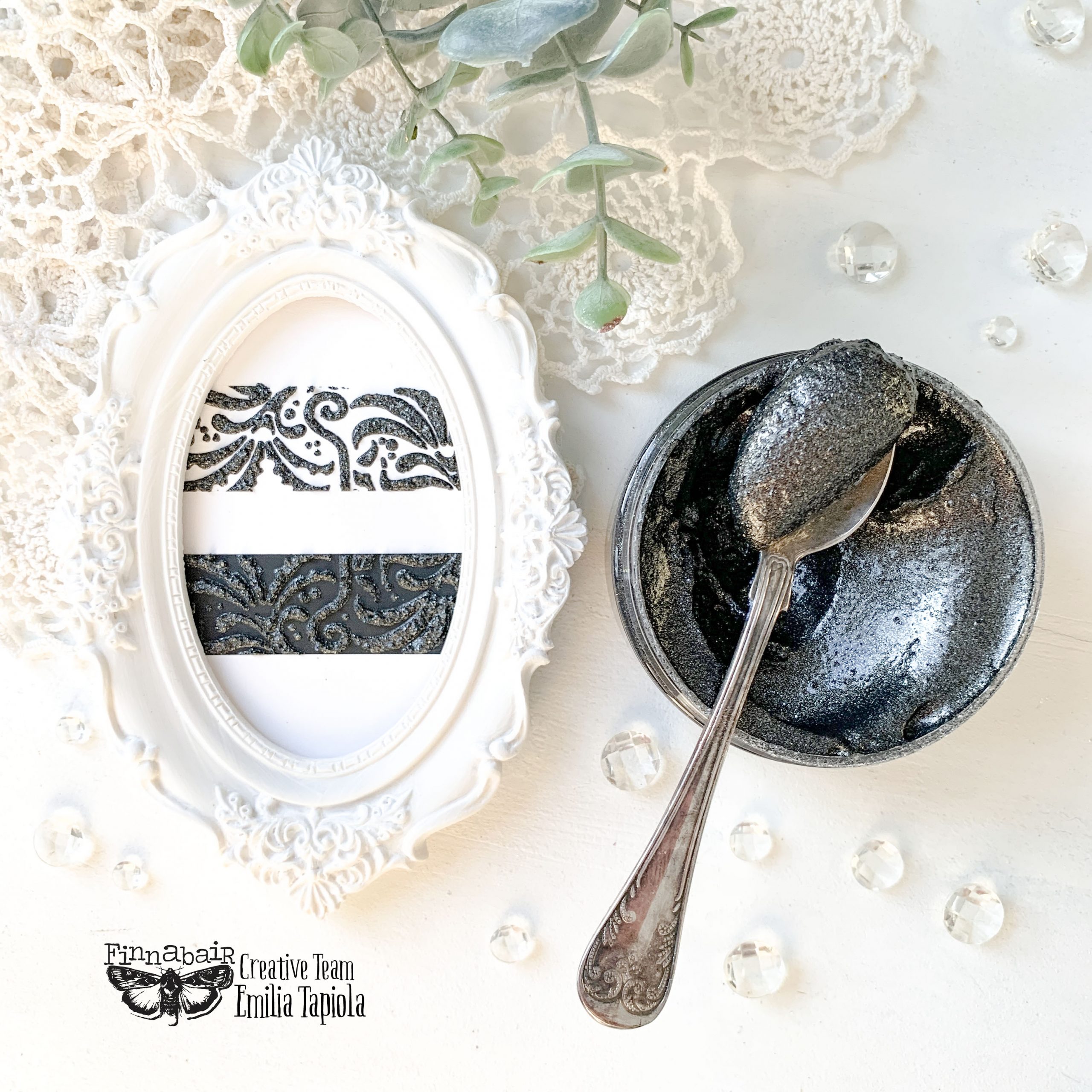 Art Extravagance – Jewel Texture Paste – Sparkling Onyx – 1 jar, 100ml (3.4 fl oz)