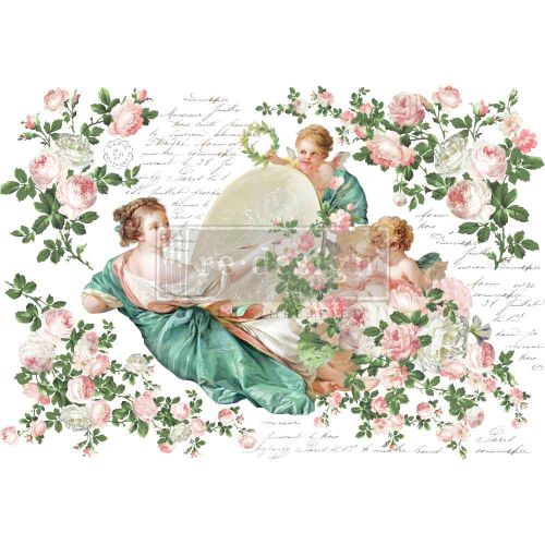 Decor Transfers® – Chambre De La Reine – total sheet size 24″x35″, cut into 2 sheets