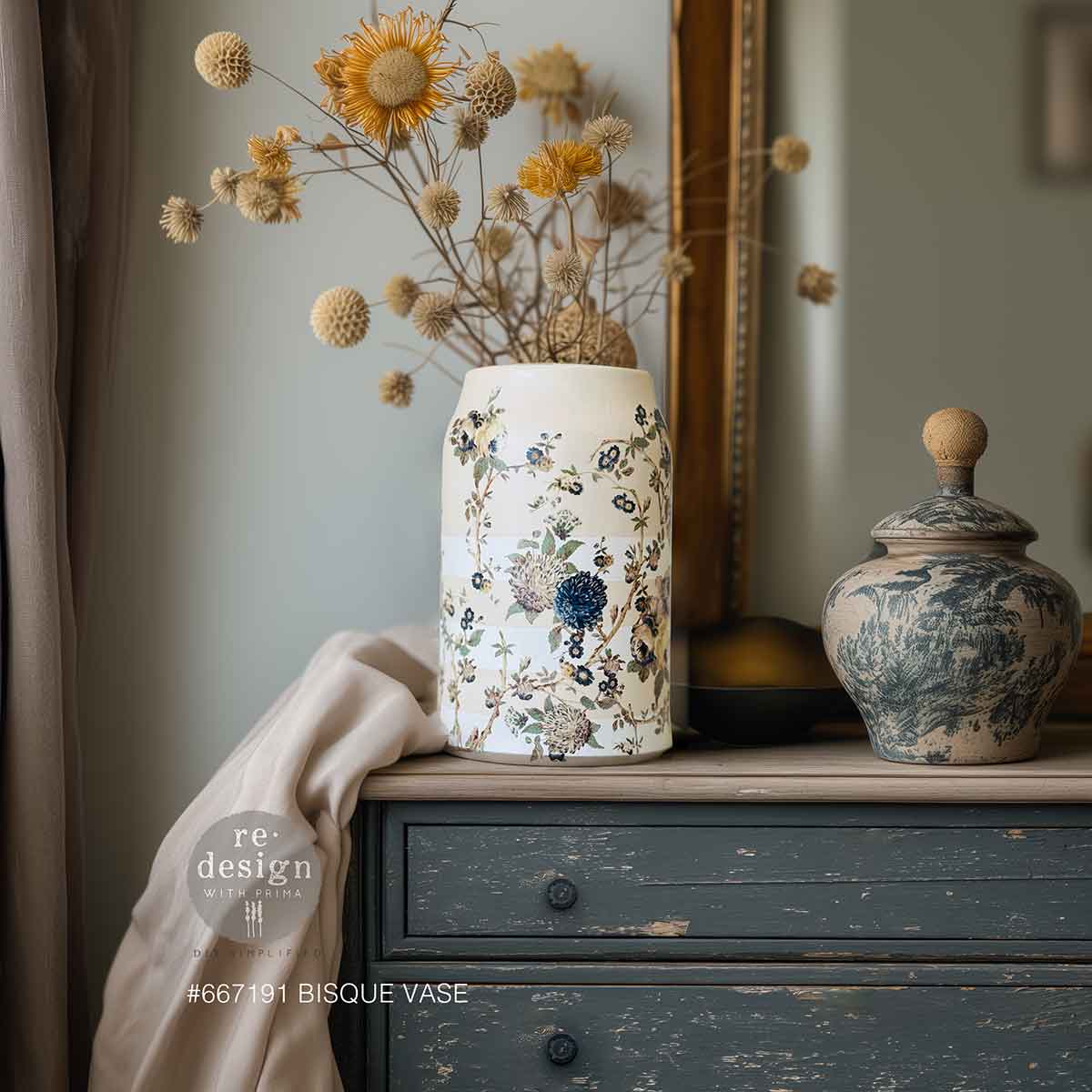 Ceramic Bisque Vase 8″x5″ – 8″ height x 5″ diameter