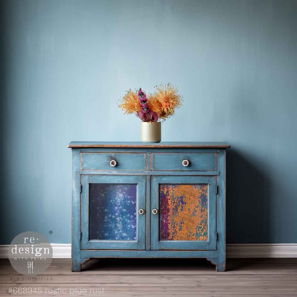 A1 Decoupage Fiber – Rustic Blue Rust –