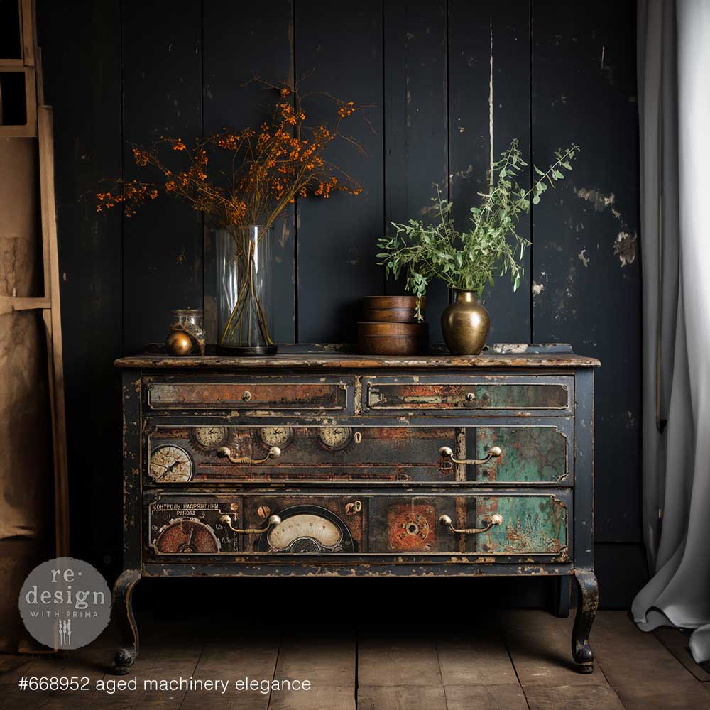 A1 Decoupage Fiber – Aged Machinery Elegance –