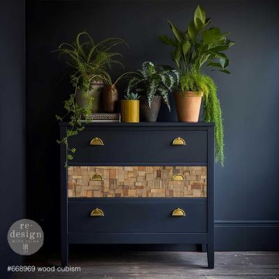 A1 Decoupage Fiber – Wood Cubism –