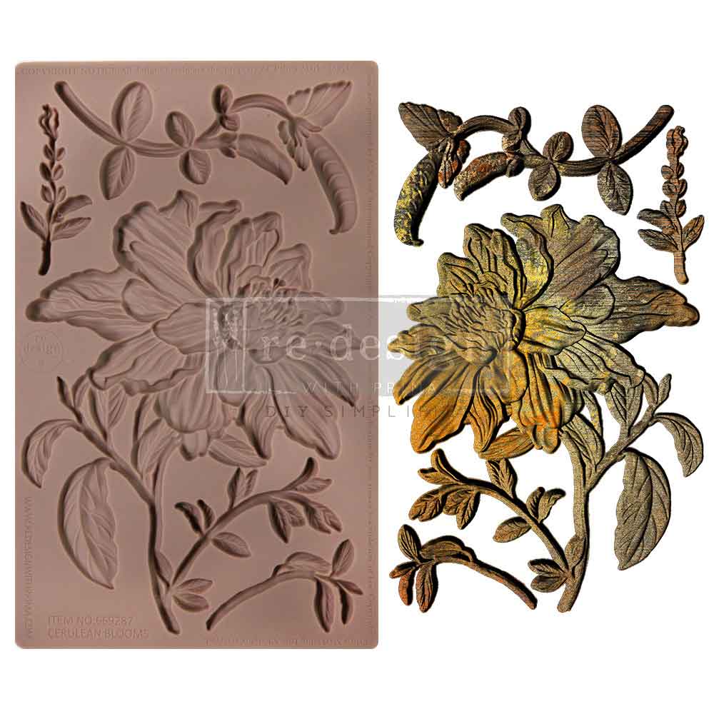 Decor Moulds® – Cerulean Blooms – 1 pc, 5″x8″x8mm