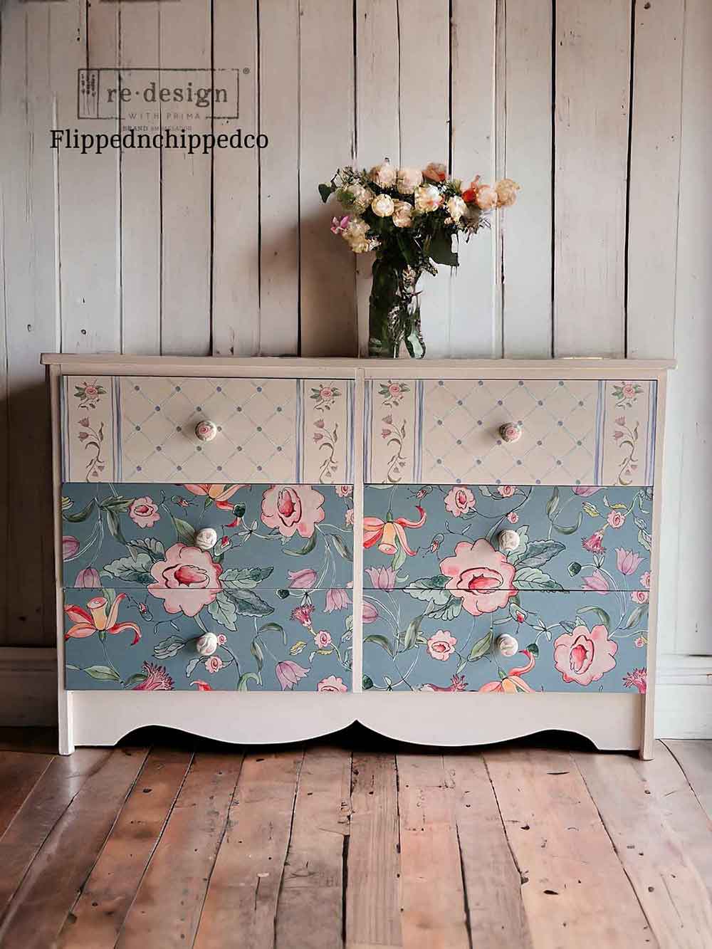 A1 Decoupage Fiber Annie Sloan®- Swedish Posy – 1 sheet, A1 size