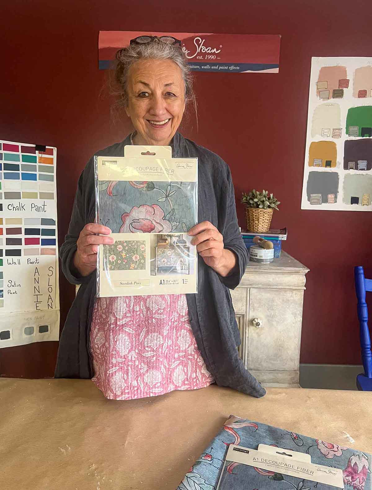 A1 Decoupage Fiber Annie Sloan®- Swedish Posy – 1 sheet, A1 size