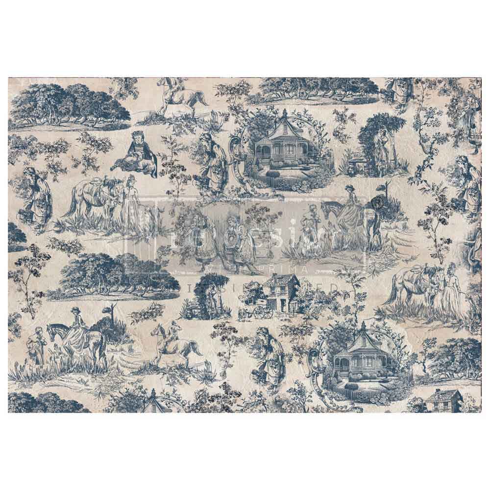 Kacha A1 Decoupage Fiber – Toile de Jouy – 1 sheet, A1 size