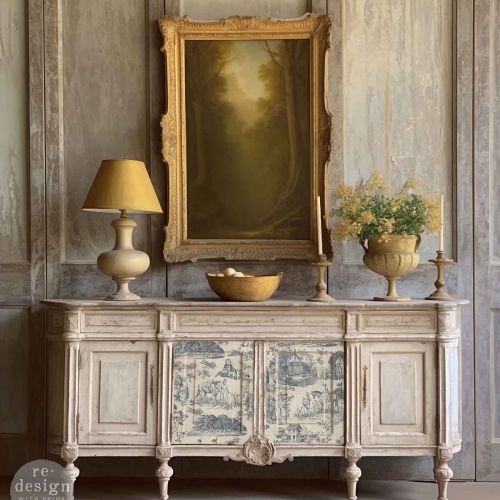 Kacha A1 Decoupage Fiber – Toile de Jouy – 1 sheet, A1 size