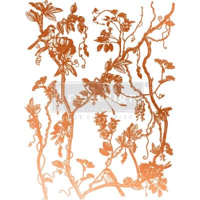 Kacha Decor Transfers® Copper Foil – Bird Watching – total sheet size 18″x24″, cut into 2 sheets