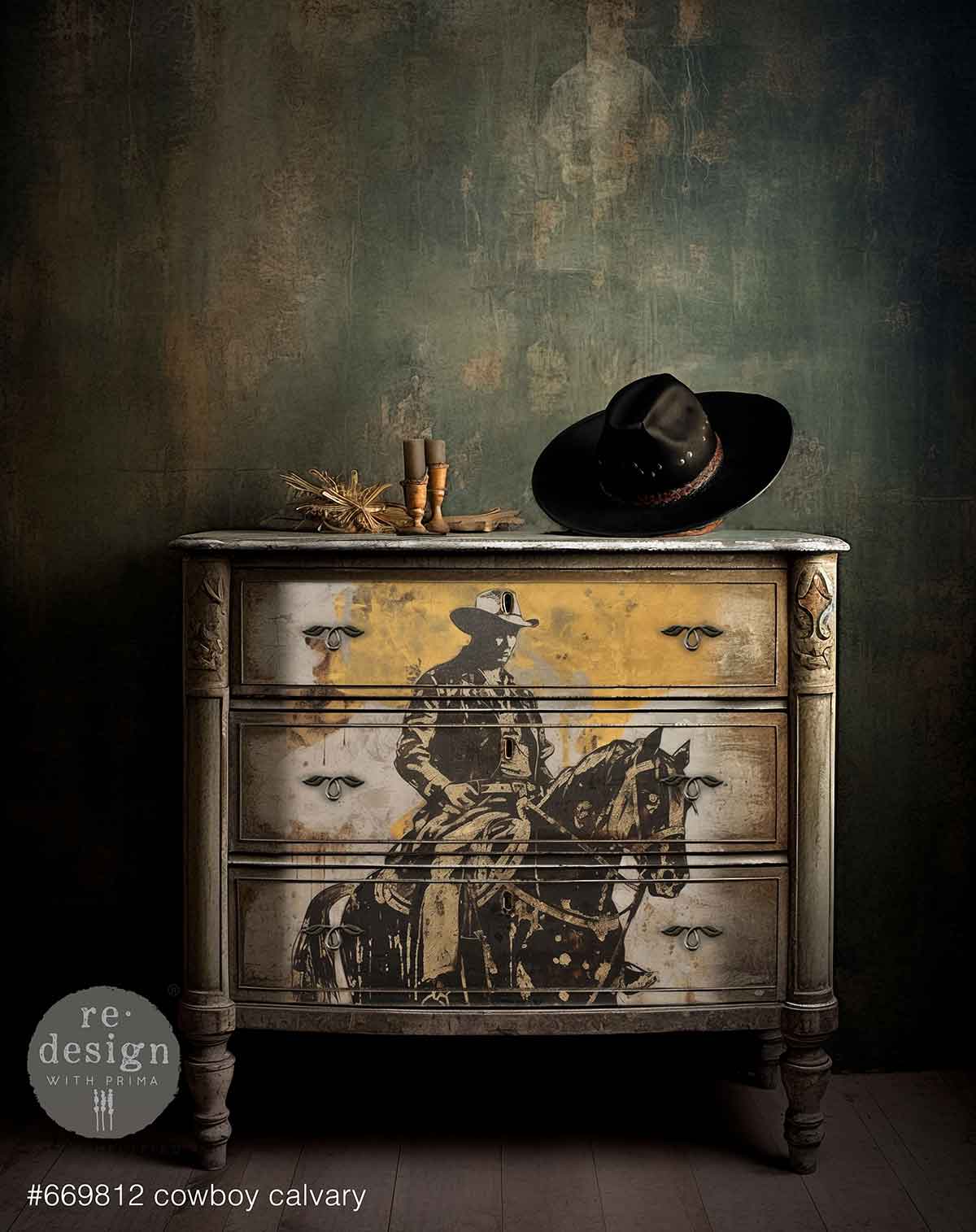 A1 Decoupage Fiber – Cowboy Cavalry – 1 sheet, A1 size