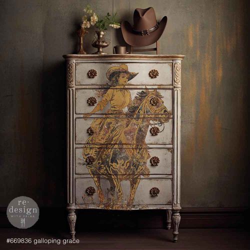 Decor Transfers® – Galloping Grace – total sheet size 24″x35″, cut into 2 sheets