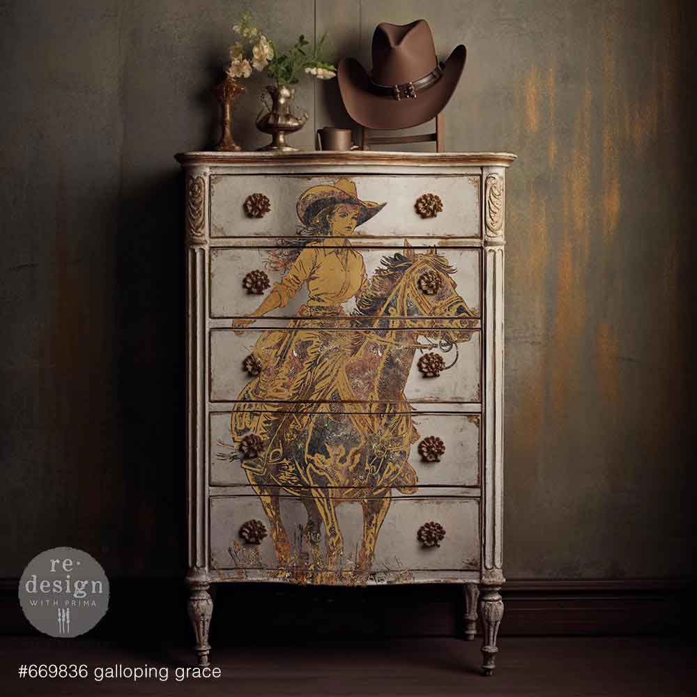 Decor Transfers® – Galloping Grace – total sheet size 24″x35″, cut into 2 sheets