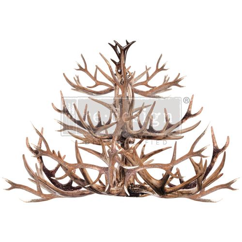Decor Transfers® – Antler Chandelier – total sheet size 24″x35″, cut into 2 sheets