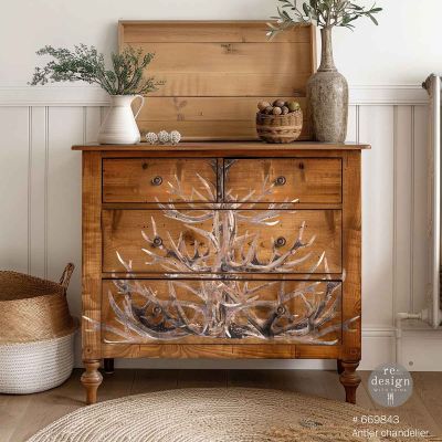 Decor Transfers® – Antler Chandelier – total sheet size 24″x35″, cut into 2 sheets