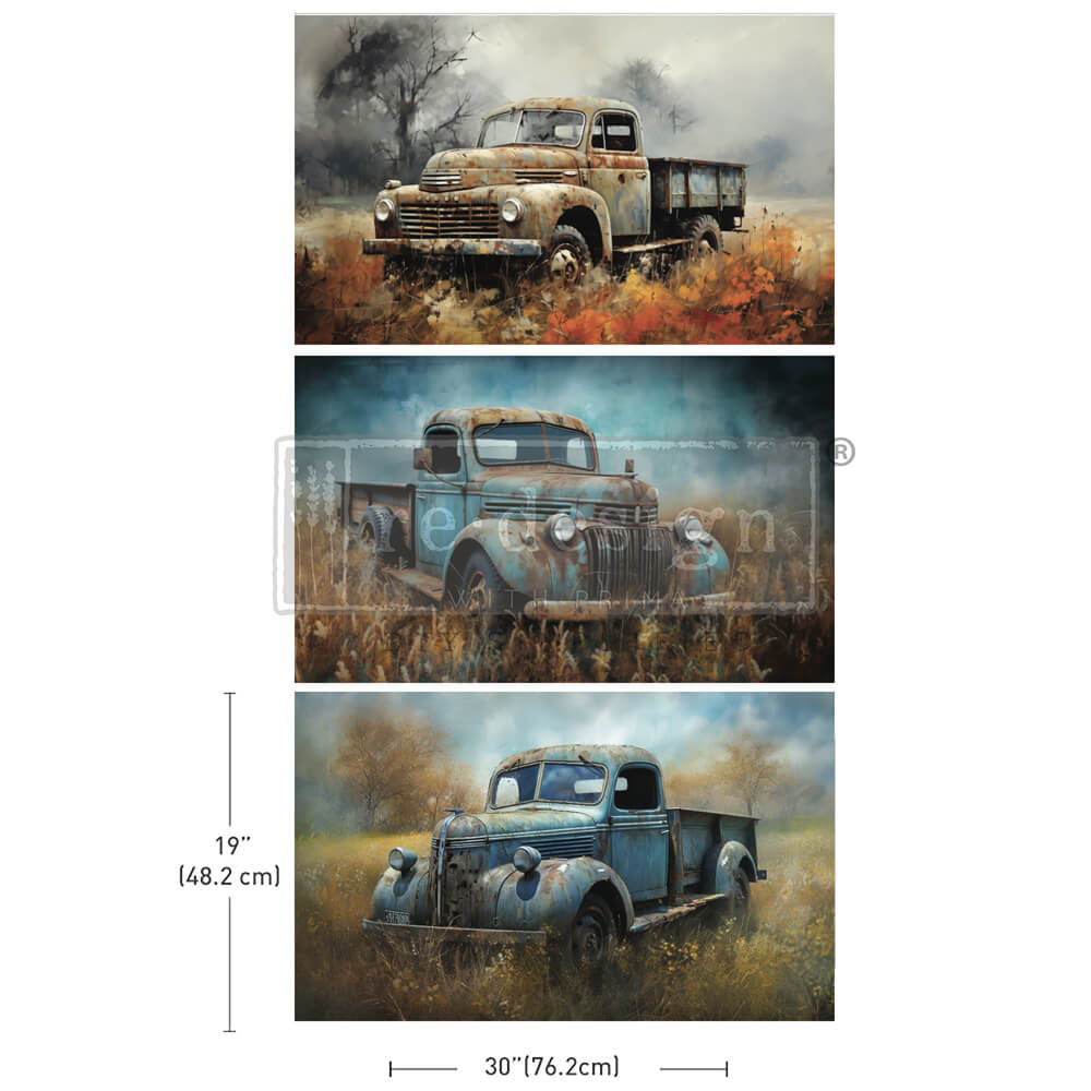 Decoupage Decor Tissue Paper Pack – Wheels of Time – 3 sheets, 19.5″x30″ each