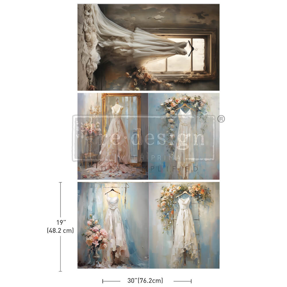 Decoupage Decor Tissue Paper Pack – Whispers of White – 3 sheets, 19.5″x30″ each