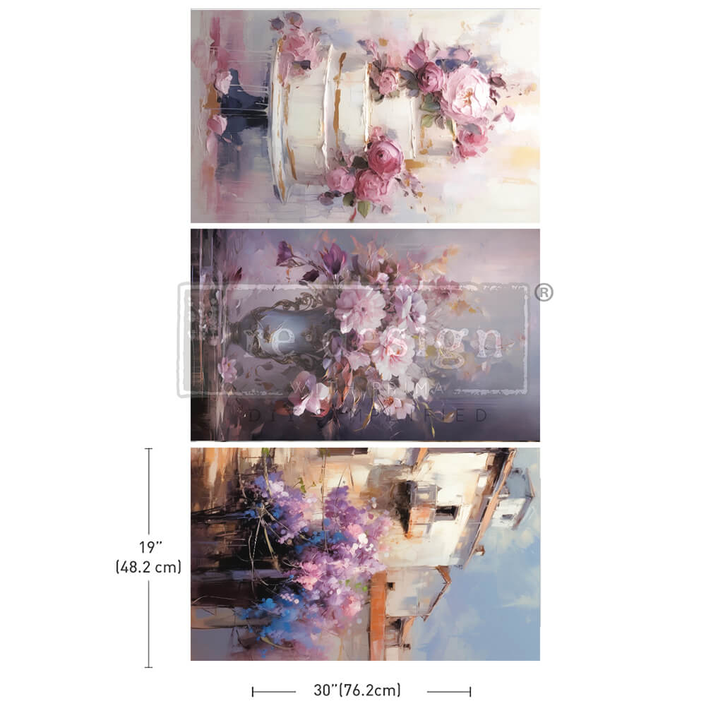 Decoupage Decor Tissue Paper Pack – Lilac Lush Celebration – 3 sheets, 19.5″x30″ each