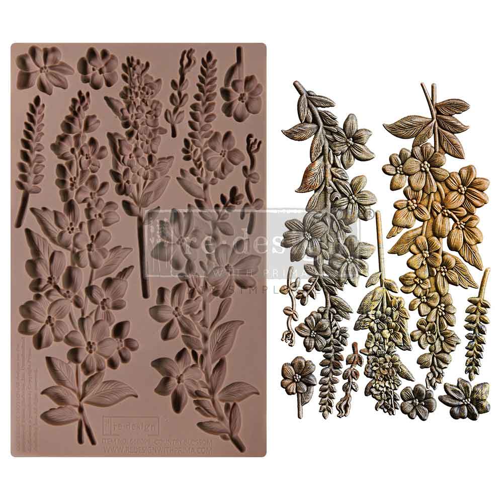 Decor Moulds – Country Blossom – 1 pc, 5″x8″x8mm Copyright #VA0002389475