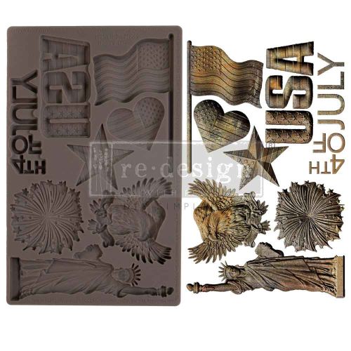 Decor Moulds® – Happy 4th – 1 pc, 5″x8″x8mm