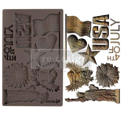 Decor Moulds® – Happy 4th – 1 pc, 5″x8″x8mm