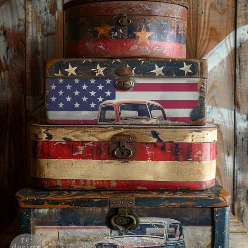 A3 Decoupage Decor Tissue Paper Pack – All American – 3 sheets, 11.7”x16.5” each