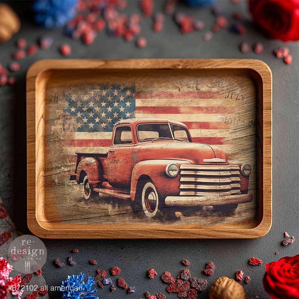 A3 Decoupage Decor Tissue Paper Pack – All American – 3 sheets, 11.7”x16.5” each