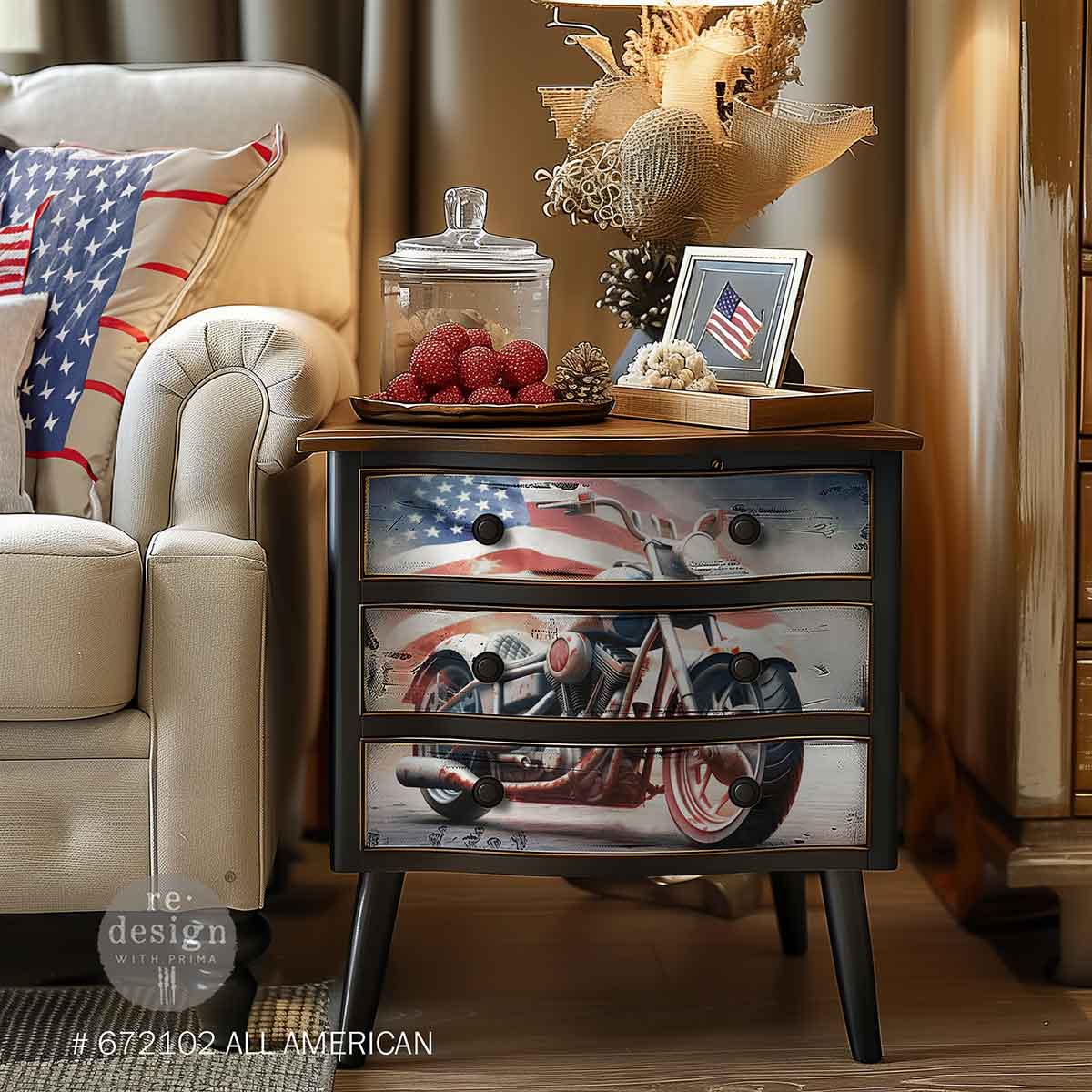 A3 Decoupage Decor Tissue Paper Pack – All American – 3 sheets, 11.7”x16.5” each