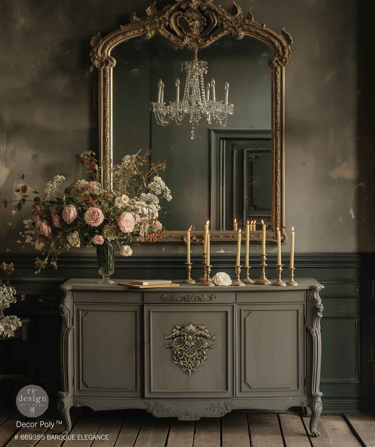 Decor Poly® – Baroque Elegance – 10″x9.89″x0.49″ / 25.4cmx25.1cmx1.2cm Copyright #VA2412675