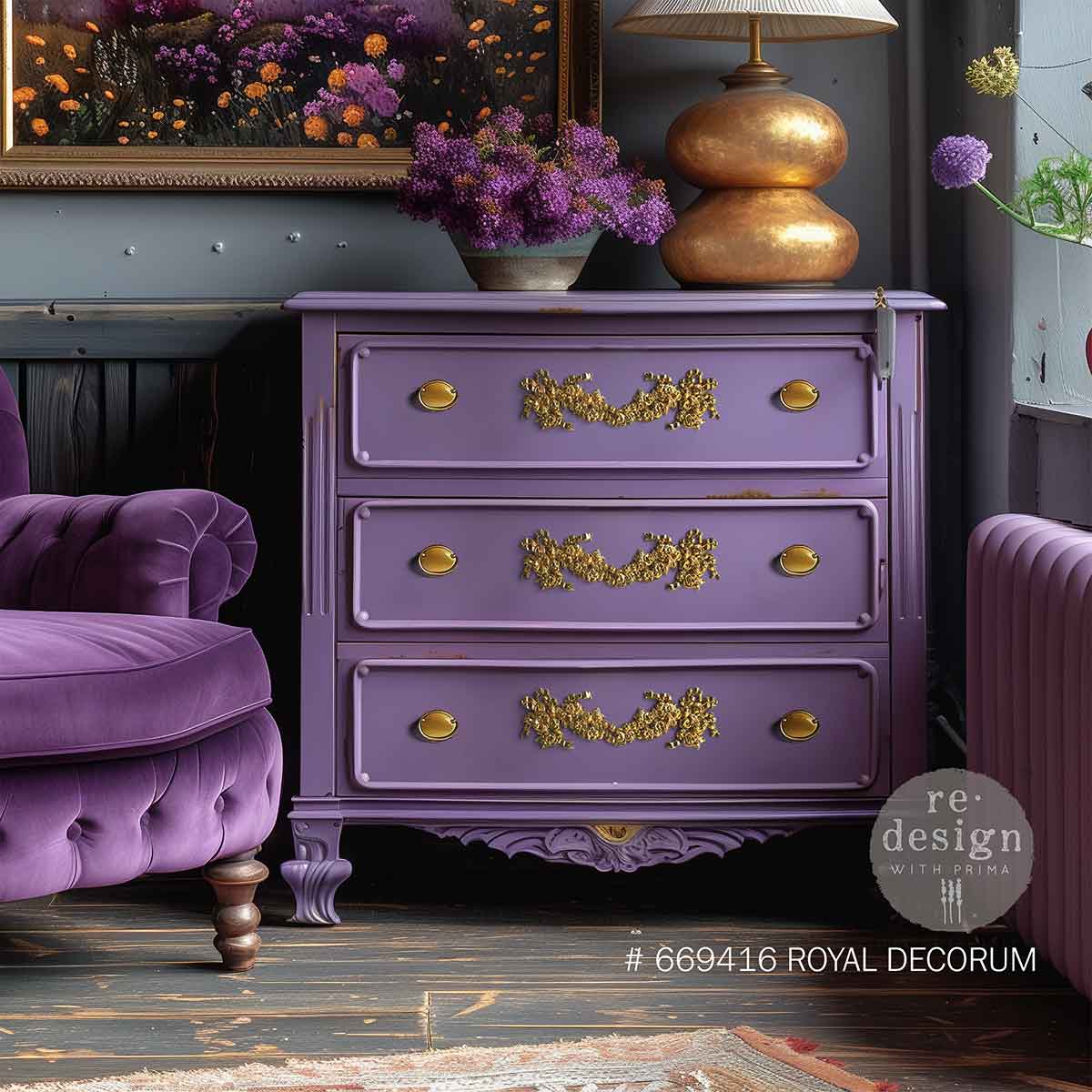 Decor Poly® – Royal Decorum – 11″x3.3″x0.28″ / 27.9cmx8.4cmx0.71cm Copyright #VA2412710