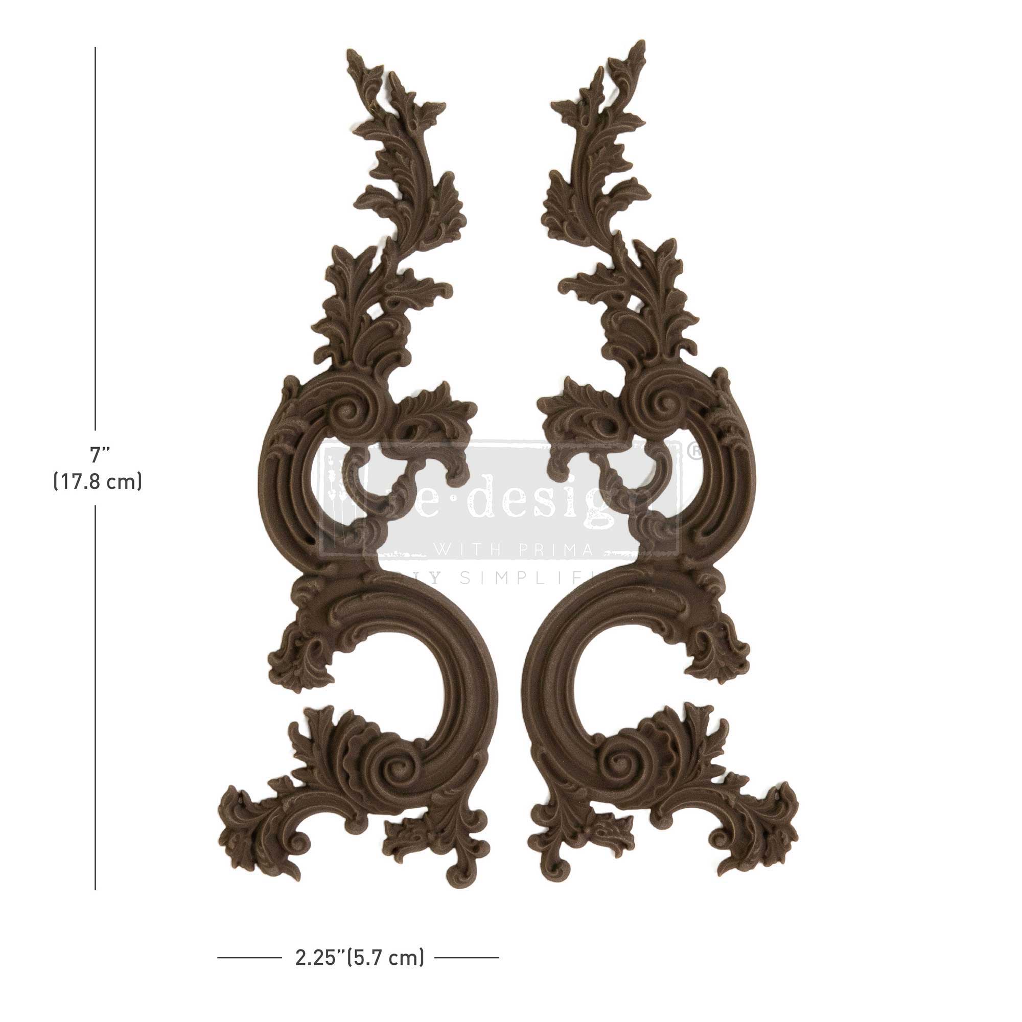 Decor Poly® – Scroll Enrich – 2 pcs, 7″x2.25″x0.28″ / 17.8cmx5.72cmx0.71cm Copyright #VA2412674