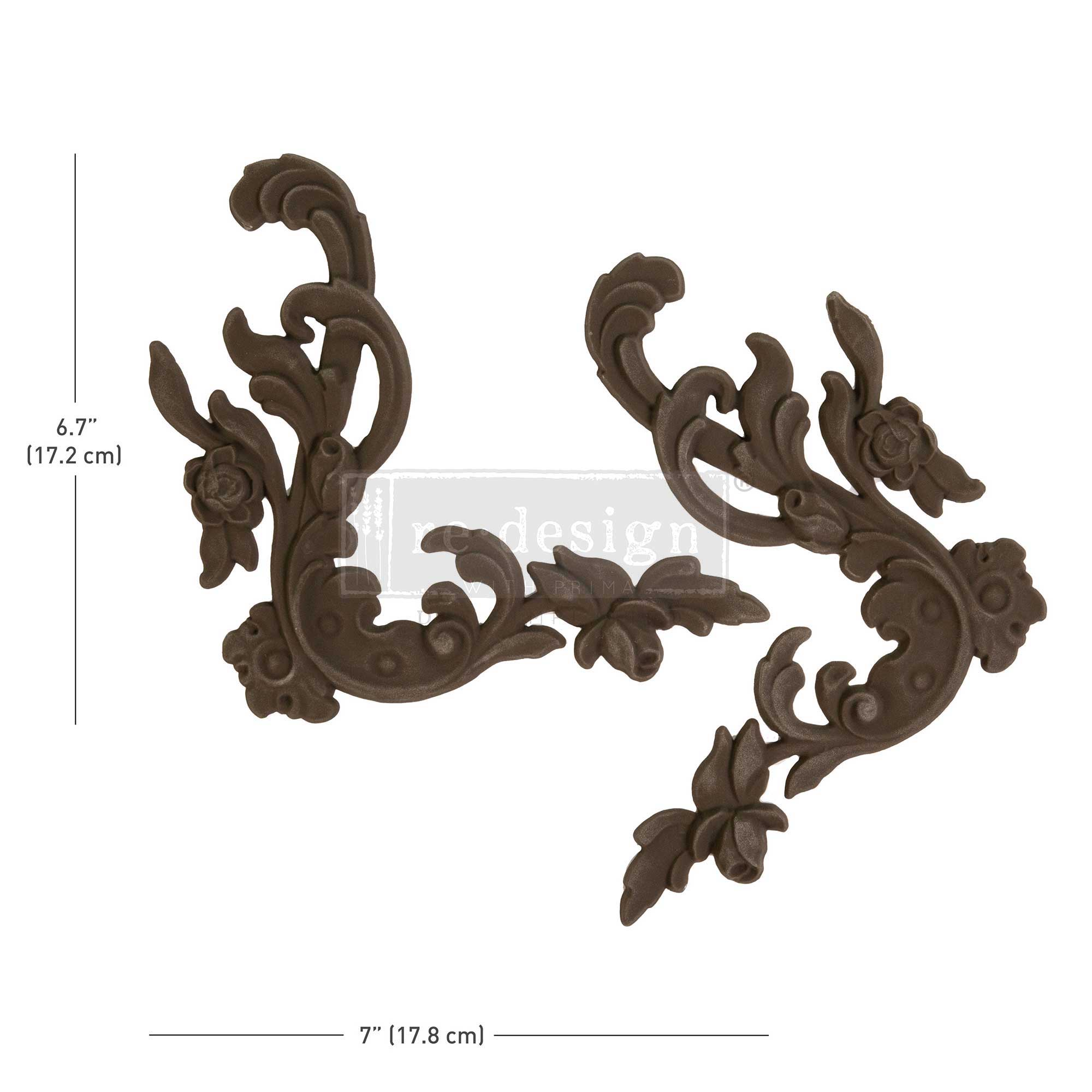 Decor Poly® – Intricate Grace – 2 pcs, 7″x6.76″0.315″ / 17.8cmx17.2cmx0.8cm Copyright #VA2412758
