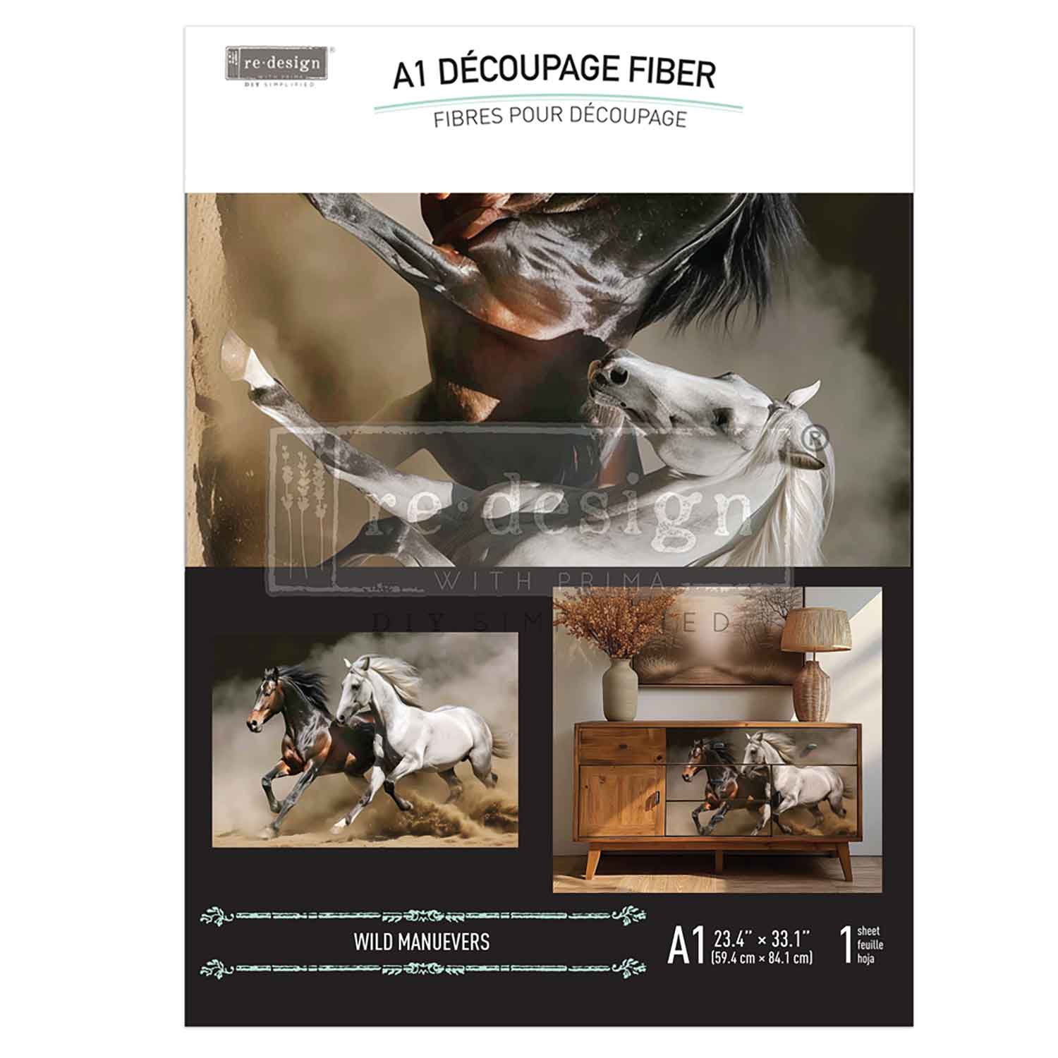 A1 Decoupage Fiber – Wild Maneuvers – 1 sheet, A1 size