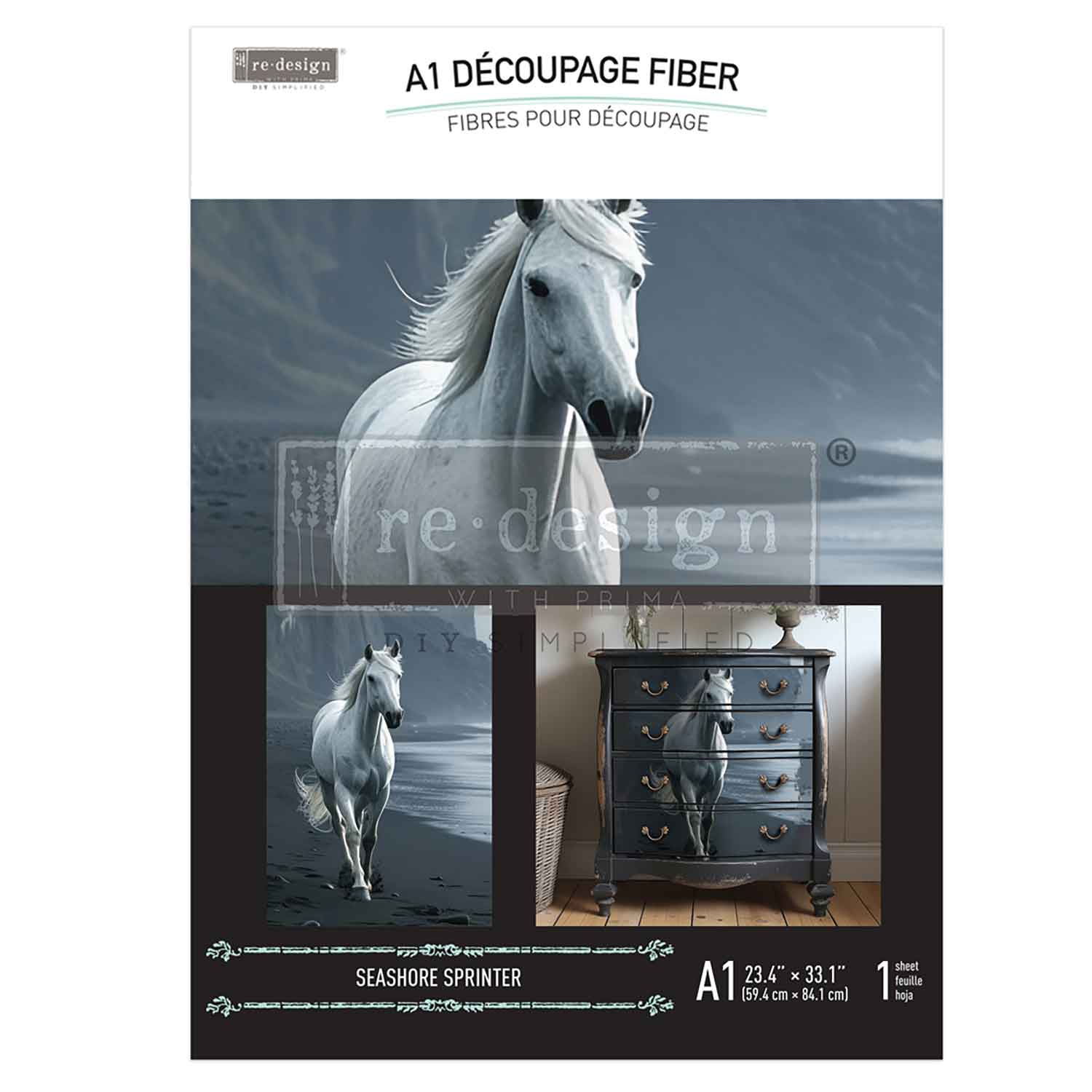 A1 Decoupage Fiber – Seashore Sprinter – 1 sheet, A1 size