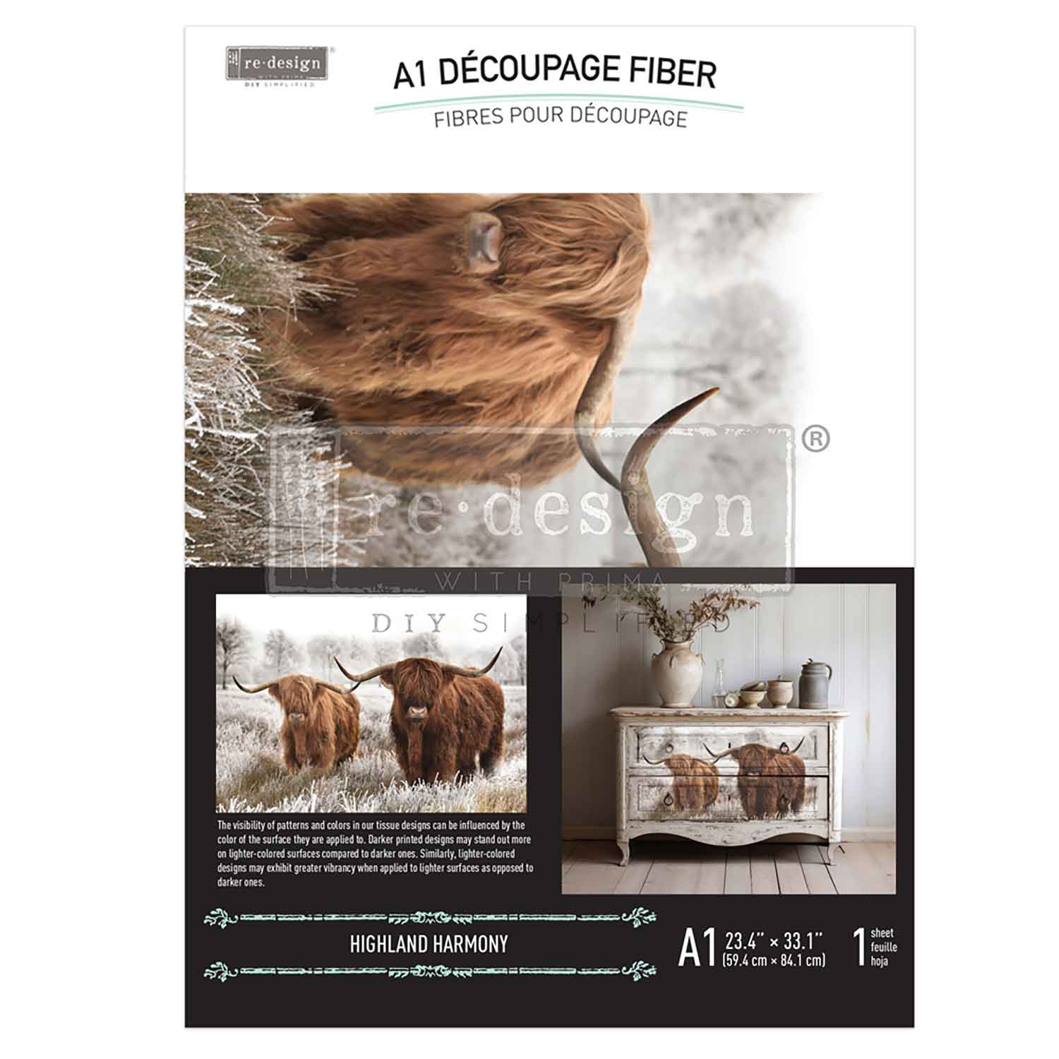 A1 Decoupage Fiber – Highland Harmony – 1 sheet, A1 size